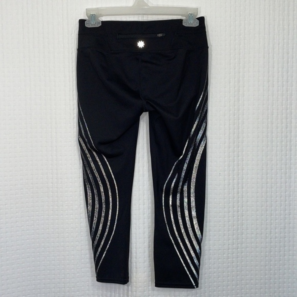 Athleta Black Leggings with Gray Stripes - Picture 7 of 9